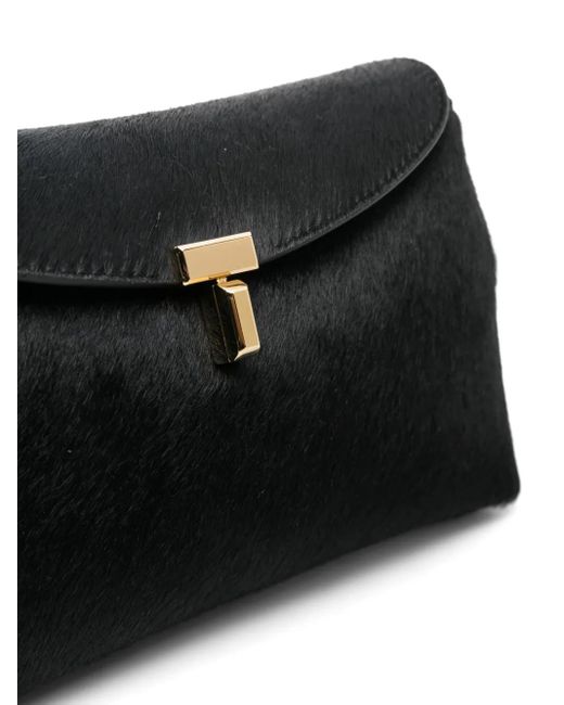 Totême  Black T-Lock Clutch Bag
