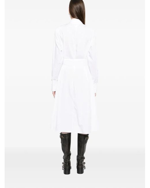 Karl Lagerfeld White Robe-Chemise À Taille Ceinturée