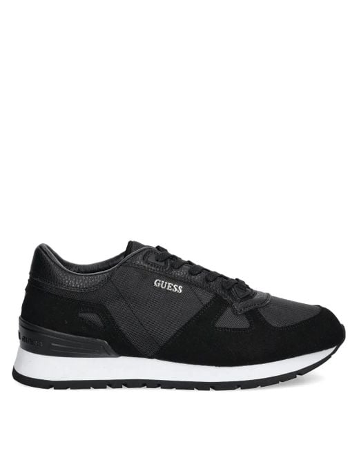 Guess Black Tresa Lace-Up Panelled Trainers for men