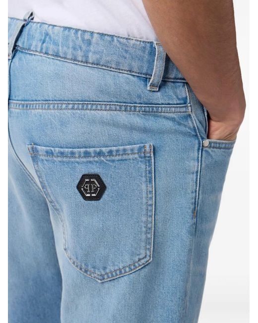 Philipp Plein Blue Appliqué Jeans for men