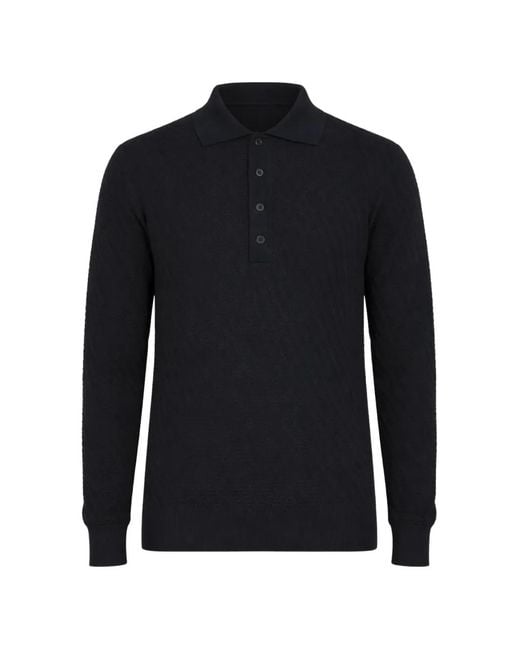Paolo Pecora Blue Textured Polo Shirt for men