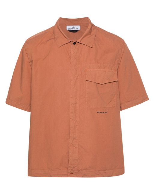 Camicia con stampa di Stone Island in Orange da Uomo