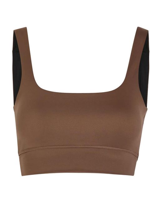 Varley Brown Assure Cori Square Neck Bra
