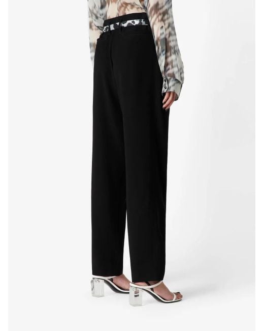 Giorgio Armani Black Tailored Straight-Leg Trousers
