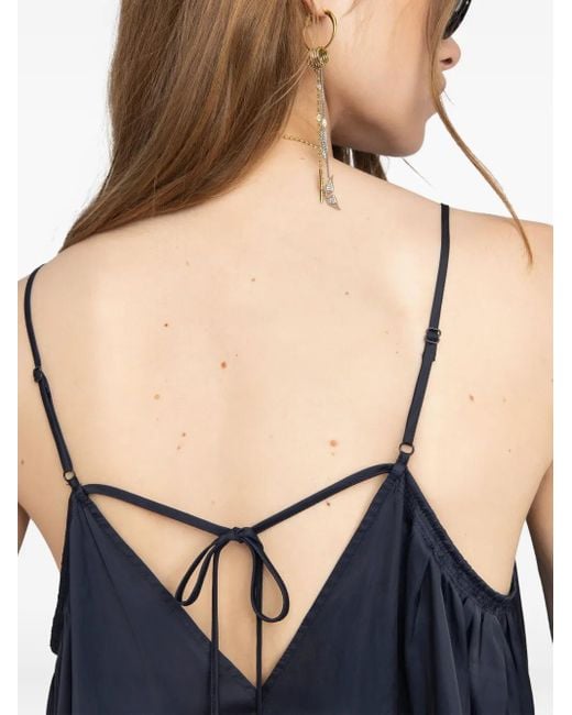 Zadig & Voltaire Blue Cym Satin Top