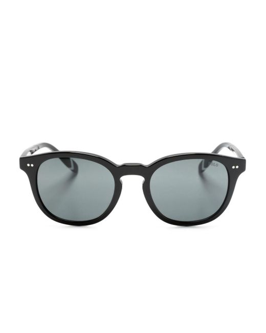 Polo Ralph Lauren Gray Tortoiseshell Round-frame Sunglasses for men