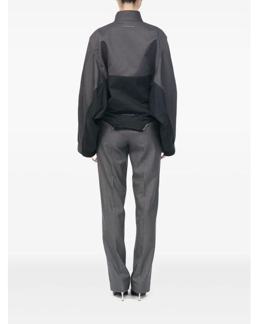 MM6 by Maison Margiela Gray Mirrored Two-Tone Zip Jacket