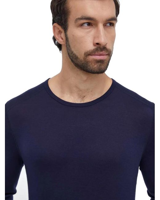 Icebreaker Blue Long-Sleeved Logo-Detail T-Shirt for men