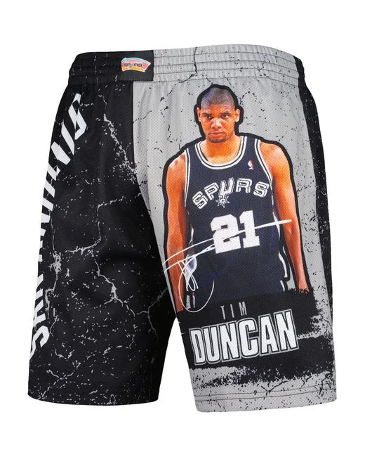 Mitchell & Ness Black Short Tim Duncan San Antonio Spurs Hardwood Classics for men