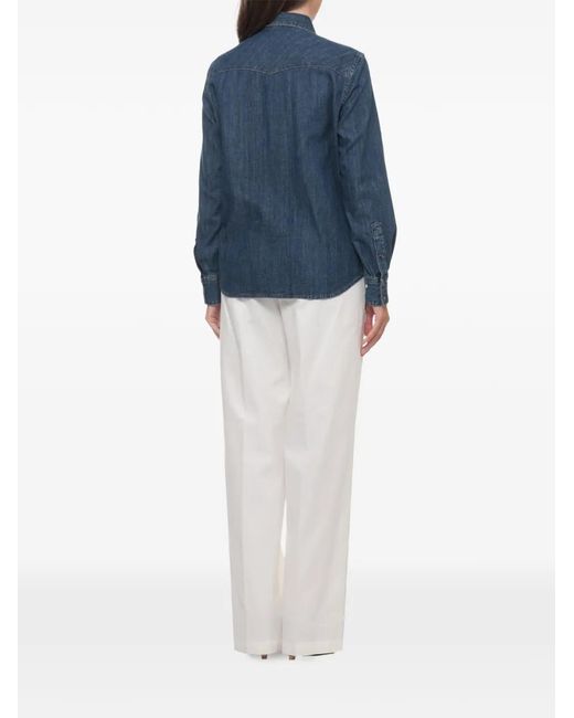 Peserico Blue Button-Down Shirt