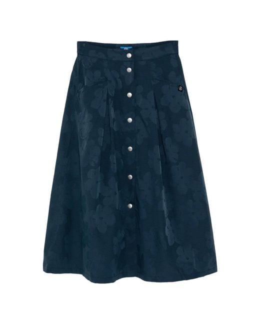 SPORT b. by agnès b. Blue Patterned Midi Skirt