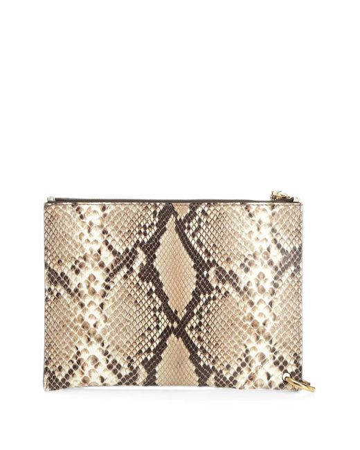 Chloé Natural Spin Snakeskin-Effect Pouch