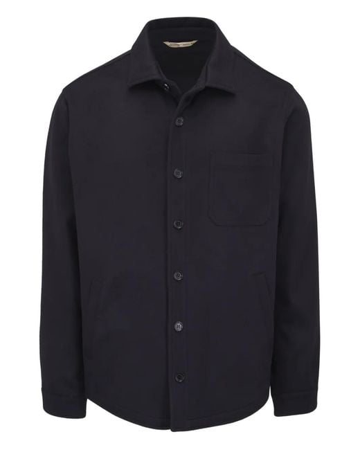 Maurizio Baldassari Shirtjack Met Opgestikte Zak En Knoopsluiting in het Blue voor heren