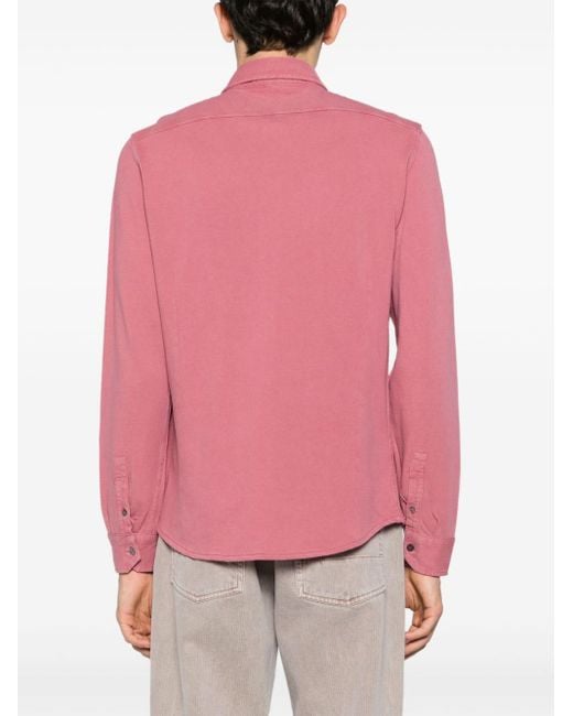 Drumohr Pink Piqué Weave Cotton Shirt for men