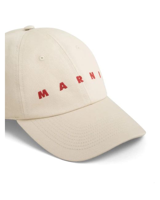 Marni Natural Ivory Logo Baseball Cap for men