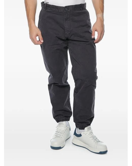 ARMANI EXCHANGE Gray Elasticated-Cuff Trousers for men