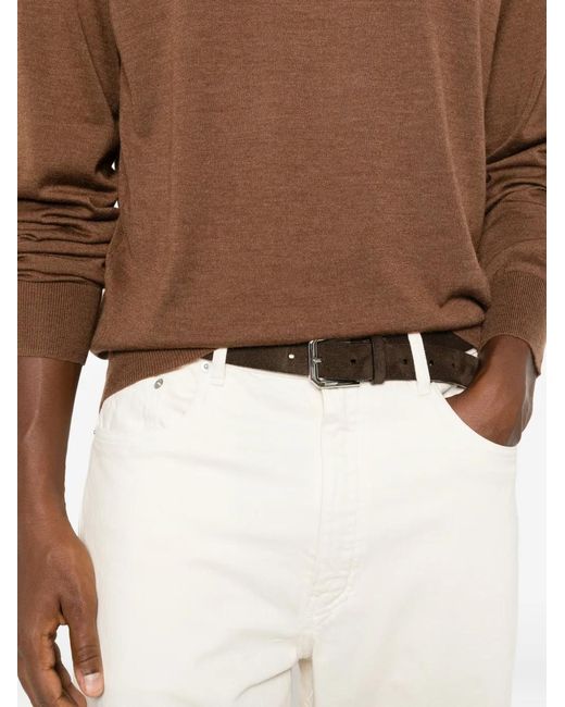 Corneliani Brown Crew-Neck Long-Sleeve Sweater for men
