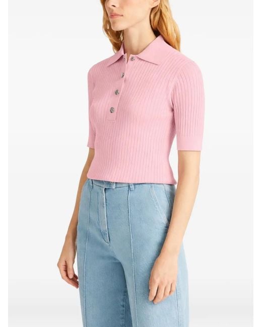 Fusalp Pink Polo Vera À Design Côtelé