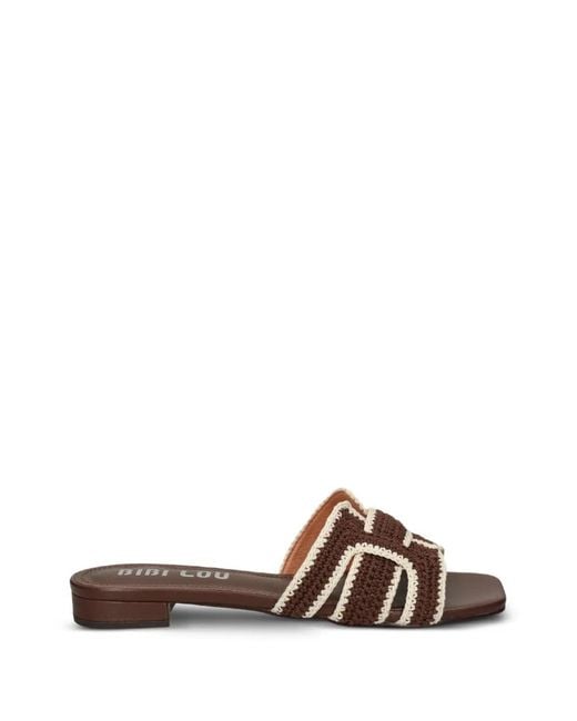 Bibi Lou Brown Holly Woven-Strap Sandals