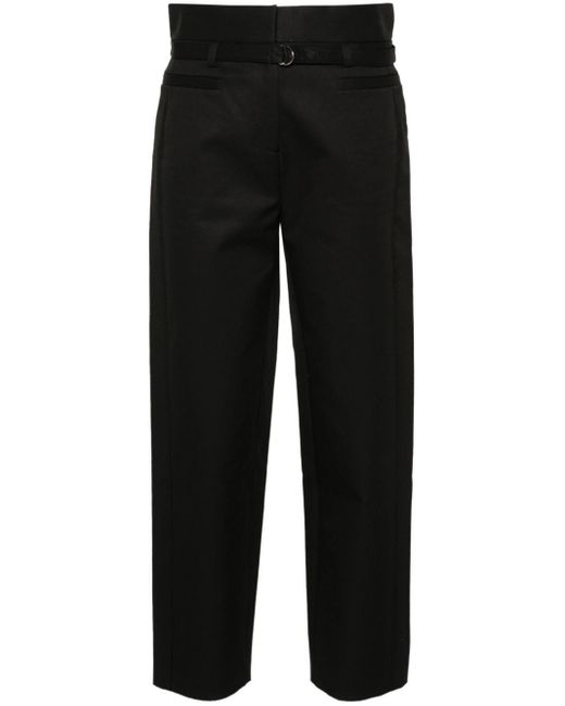 IRO Black Valenti Belted Cotton Trousers