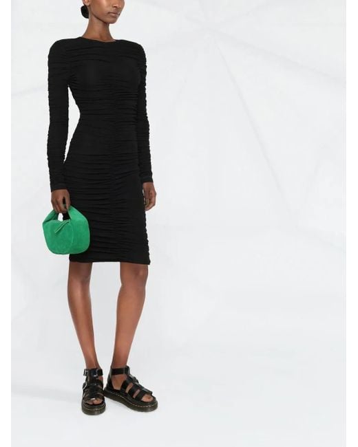 DSquared² Black Ruched-Effect Dress