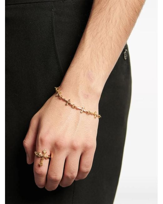 Emanuele Bicocchi Metallic Fleury Cross Statement Ring