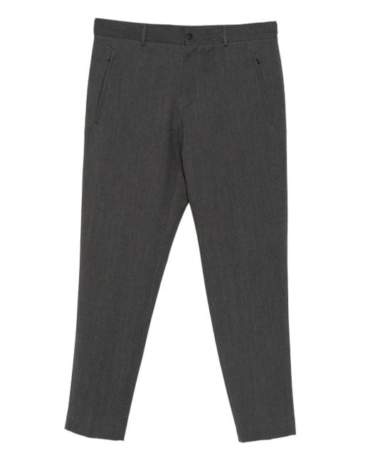 PT Torino Gray Belt Loops-Detail Trousers for men