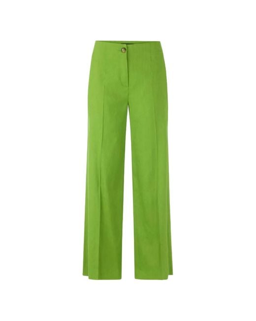 Marc Cain Green Waukee Pressed-Crease Wide-Leg Trousers