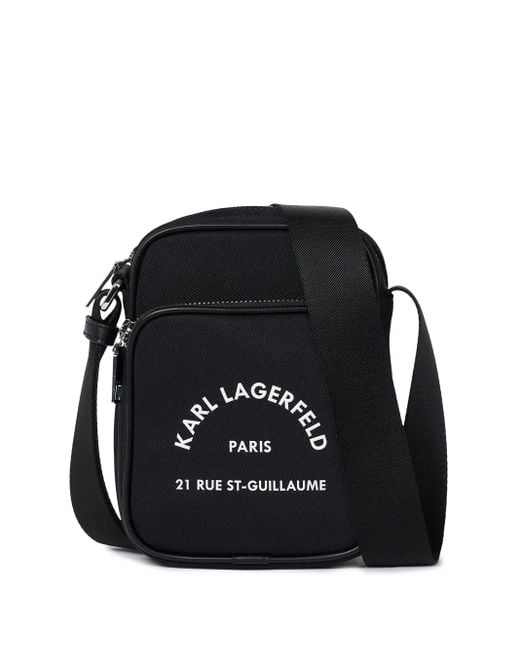 Karl Lagerfeld Black Rue St. Guillaume Messenger Bag for men