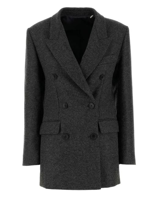 Isabel Marant Black Isidora Double-Breasted Wool Coat