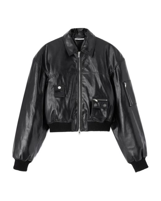 Ganni Black Ruffled-Collar Jacket