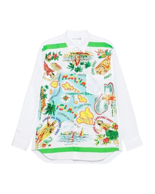 Comme des Garçons Hemd mit Hawaii-Print in Green für Herren