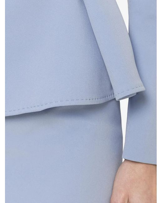 Nissa Blue High-Waisted Pencil Midi Skirt