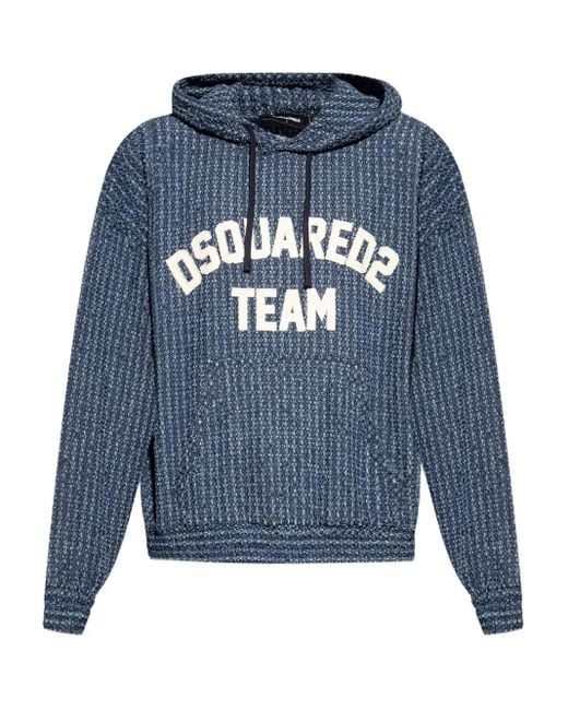 Sudadera Con Capucha Y Parche Del Logo DSquared² de hombre de color Blue