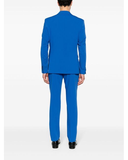 Manuel Ritz Brooch-detail Single-breasted Suit in het Blue voor heren