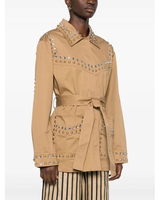 P.A.R.O.S.H. Natural Stud-Embellished Jacket