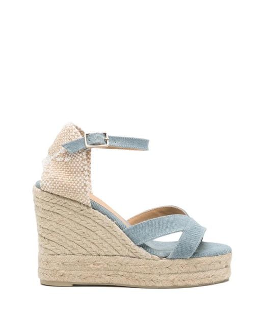 Castaner White Criss-Cross Platform Sandals