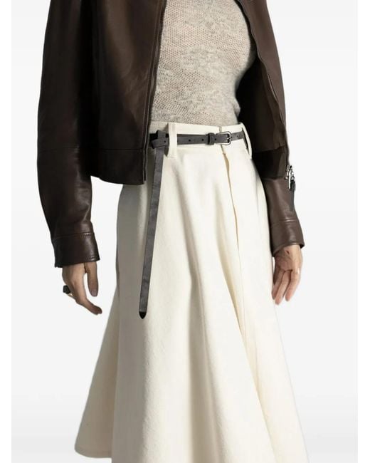 Brunello Cucinelli White A-Line Skirt