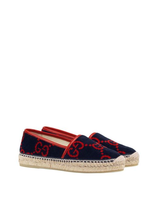 Gucci GG Terry Cloth Espadrille in Navy (Blue) - Save 1% - Lyst