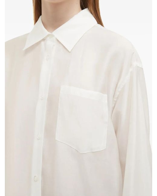 B+ AB White Tie-Detail Button-Up Shirt