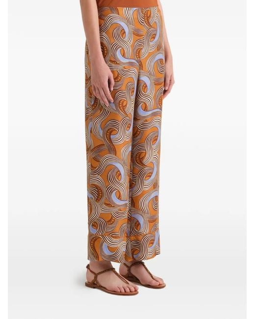 Maliparmi Brown Pantalon À Imprimé Graphique