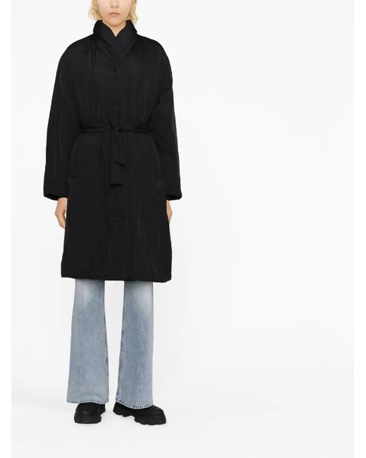Calvin Klein Black Padded Single-Breasted Coat