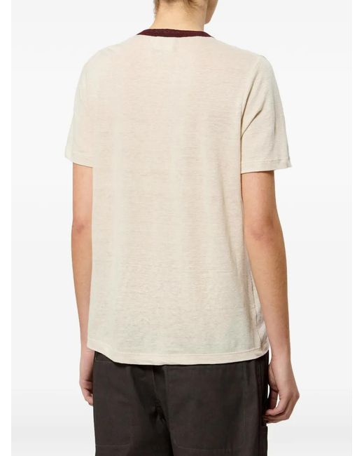 Isabel Marant Natural Printed Linen T-Shirt
