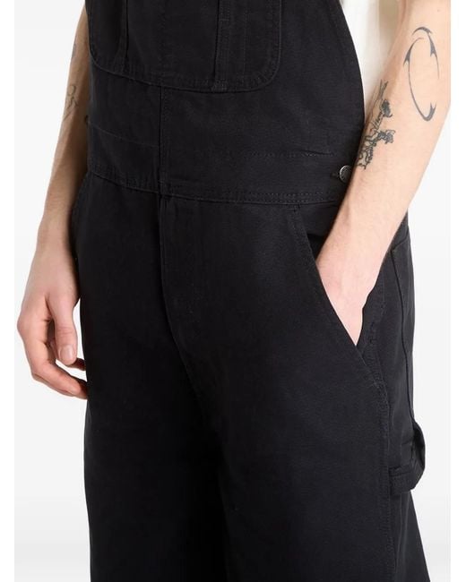 Dickies Black Logo-Patch Jumpsuit for men