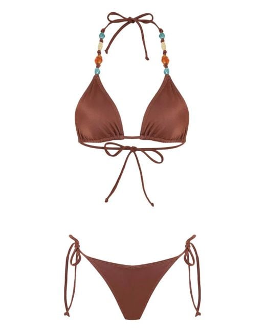 Brigitte Bardot Brown Beaded Bikini