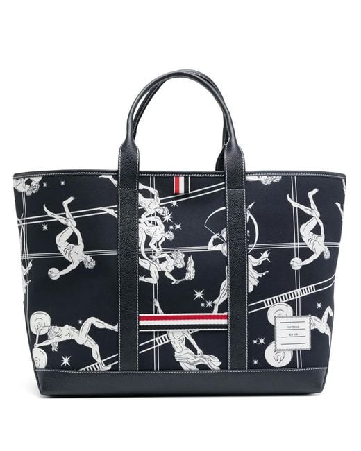 Thom Browne Black Medium Tool Tote Bag