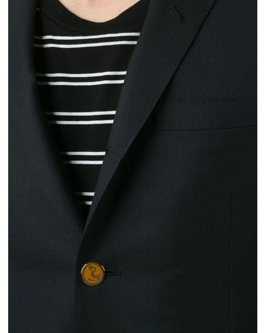 Thom Browne Blue Super 120S Single-Breasted Wool Blazer for men