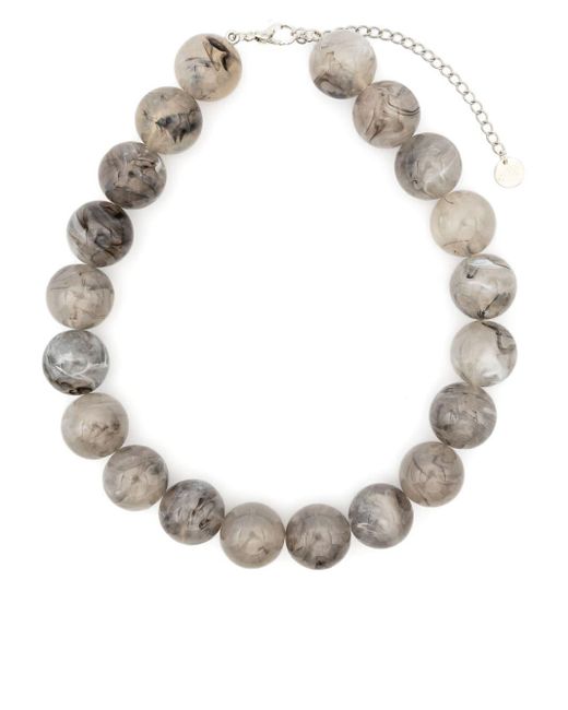 Paloma Wool White Marbled Beaded Necklace