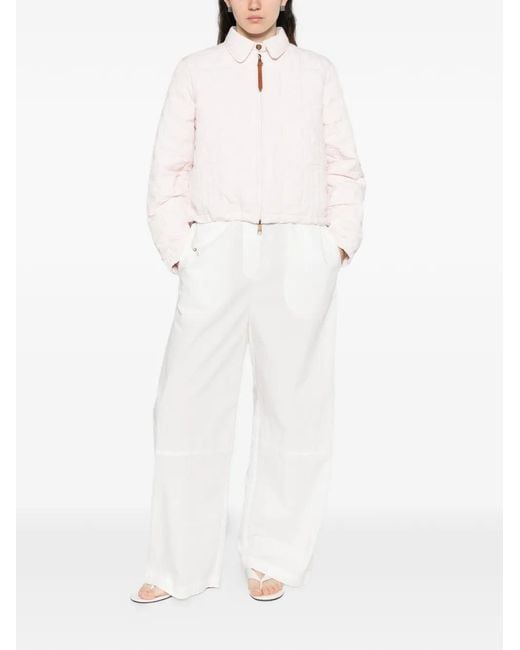Moncler Pink Collar Zip Jacket