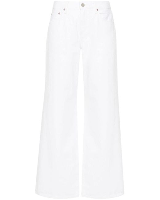 Agolde White Clara Low-rise Flared Jeans